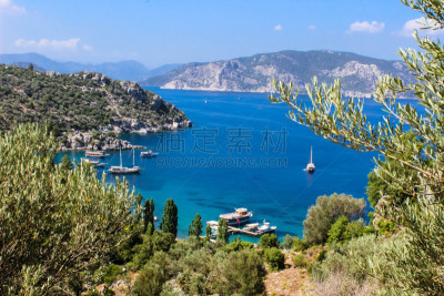 马尔马里斯,海湾,风景,在上面,水,天空,美,度假胜地,水平画幅,无人