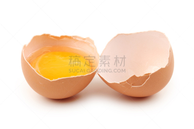 褐色,生食,组物体,卵,坏掉的,白色,分离着色,一个物体,奶制品,水平画幅