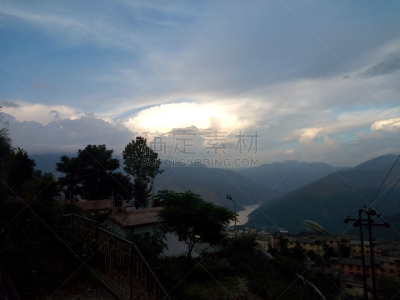 风景,云,天空,新的,特里加瓦尔区,图像,美,无人,山,户外