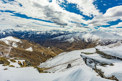 皇后镇,新西兰,山,蹄冠峰,风景,接力赛,摄像机拍摄角度,滑雪坡,滑雪场,自然