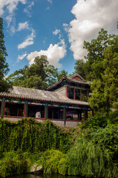 北海公园,亭台楼阁,山,垂直画幅,天空,公园,建筑,无人