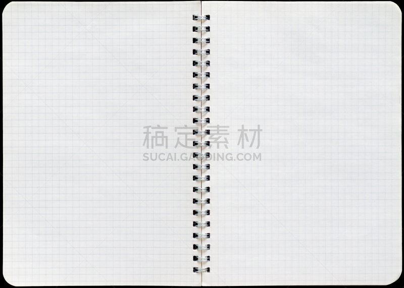 方格纸,螺旋记事本,办公室,留白,办公用品,水平画幅,无人,书页,干净,文档