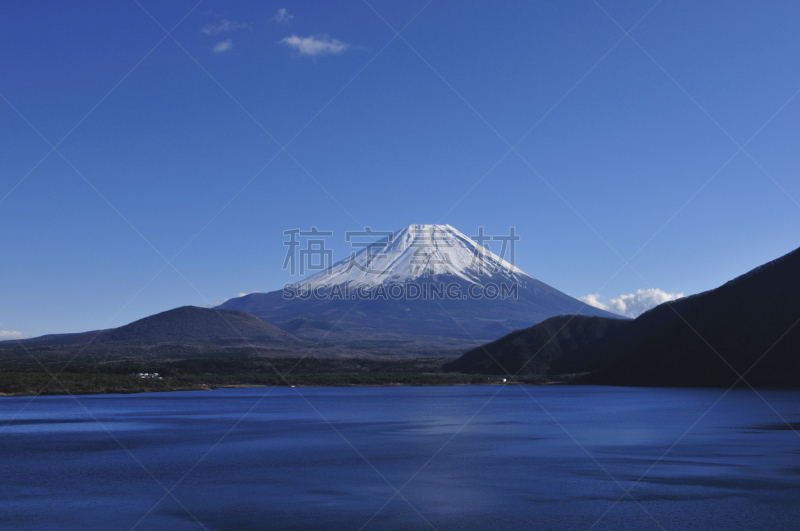 富士山,天空,水平画幅,地形,雪,无人,蓝色,日本,东亚,户外