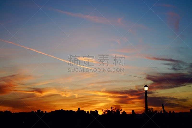 加利福尼亚,洛杉矶,格里菲思公园天文台,户外,曙暮光,黄昏,著名景点,国际著名景点,城市生活,浪漫