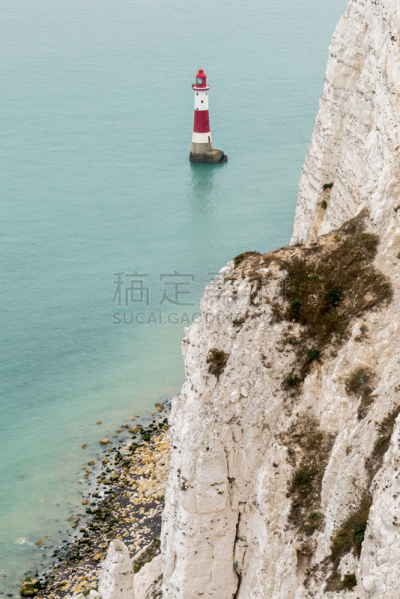 滩头岬,伊斯特本,灯塔楼,多佛的白色悬崖,white cliffs,东苏塞克斯,海岬,灯塔,垂直画幅,水
