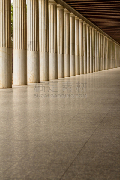 阿塔罗斯柱廊,雅典,希腊,古代广场,古希腊,雅典卫城,拱廊,垂直画幅,纪念碑,艺术