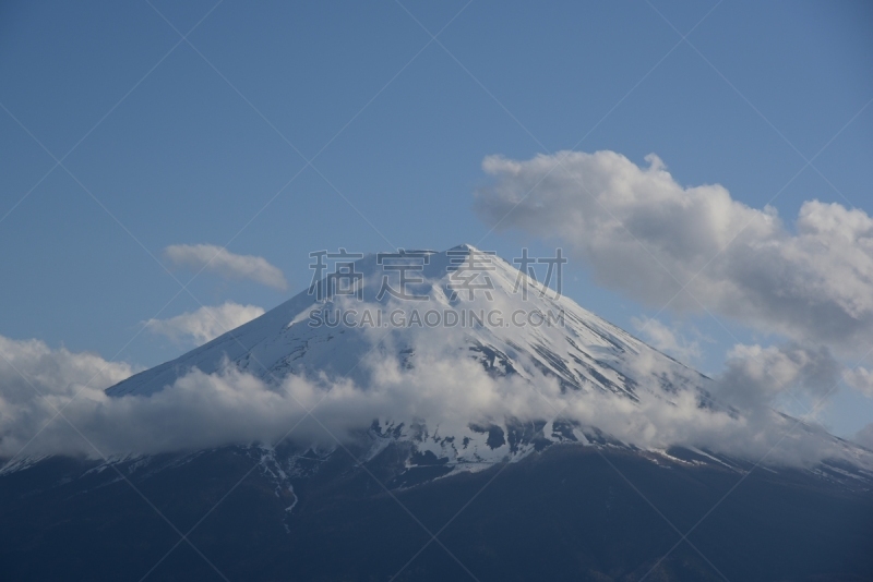 富士山,山,日本,河口湖,富士河口湖,水,天空,水平画幅,雪,无人