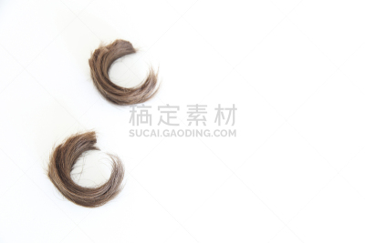一缕头发,白色背景,美,水平画幅,无人,健康,特写,尾巴,美发师