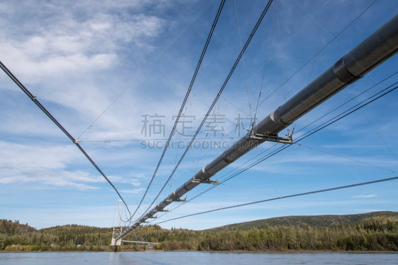 石油管道,阿拉斯加石油输送管,天空,水平画幅,能源,装管,无人,户外,交通方式,金属