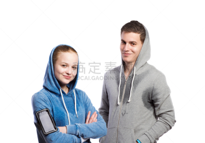 长袖衫,影棚拍摄,分离着色,少男,女孩,青少年,男性,想法,青年人,白色