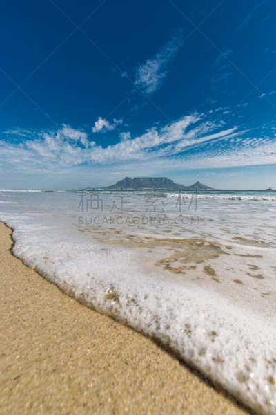 南非桌山,海滩,开普半岛,开普敦,垂直画幅,地形,无人,蓝色,户外,西开普省