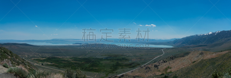 全景,莫诺湖,自然,水,天空,美国,水平画幅,高视角,地形,无人