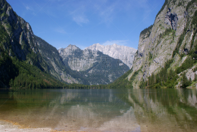 湖,围墙,瓦茨曼山,东,自然,水,天空,贝希特斯加登地区,水平画幅,地形