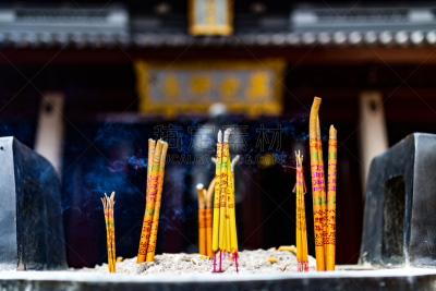 孔子庙,上海,熏香,缓慢的,芳香的,水平画幅,宁静,燃烧,摄影,旅行