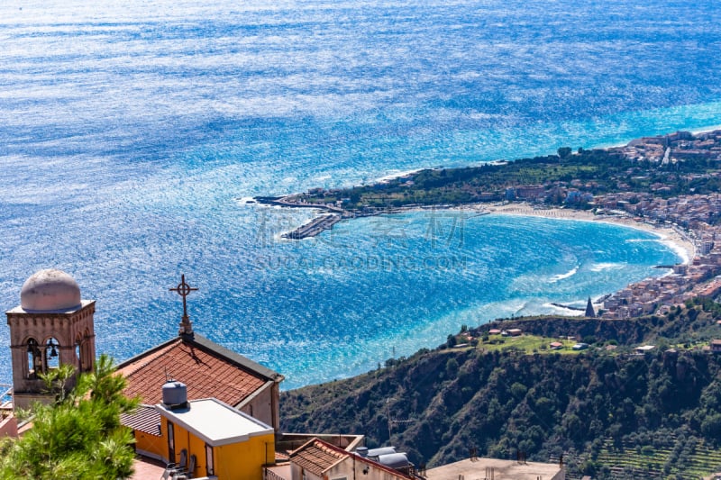 卡斯泰尔莫拉,地中海,意大利,都市风景,西西里,看风景,小的,乡村,山顶,拿索斯