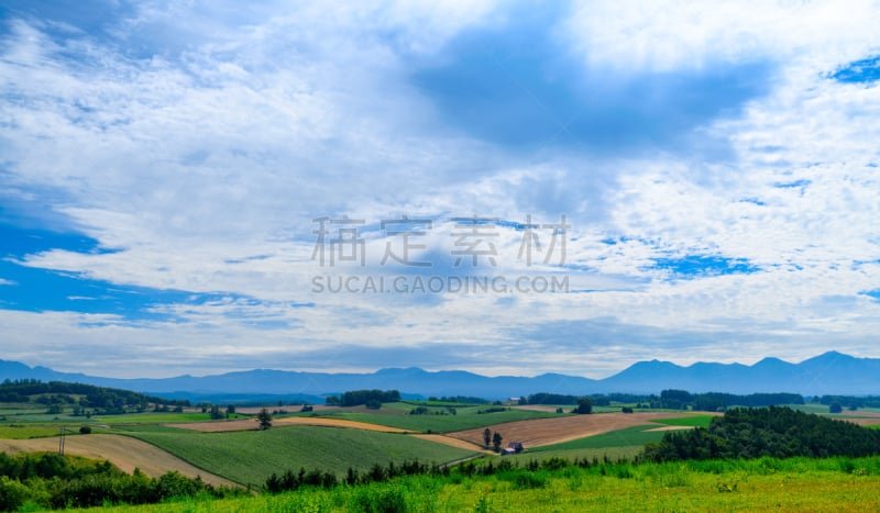 公园,夏天,天文台,风景,北海道,天空,美,水平画幅,云,山