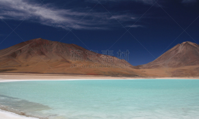 拉格那沃德湖,阿塔卡马大区,阿塔卡马沙漠,阿尔蒂普拉诺山脉,盐湖,水,天空,水平画幅,无人,火山地形