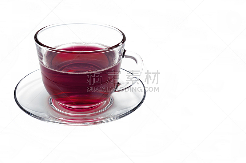 茶碟,杯,玻璃杯,分离着色,透明,芙蓉茶,木槿属,餐具,水,褐色