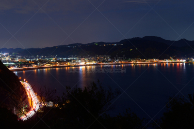 夜晚,日本,神奈川县,叶山,逗子市,天空,美,半岛,水平画幅,无人
