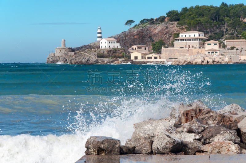 马略卡,暴风雨,puerto de soller,索乐,巴利阿里群岛,水,天空,度假胜地,水平画幅,无人