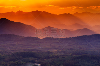 地形,山脉,背景,泰国,自然,蠕虫,在上面,看风景,自然美,阳光光束