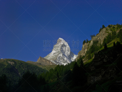 马特洪峰,瑞士阿尔卑斯山,山,自然美,策尔马特,天空,雪,早晨,夏天,湖