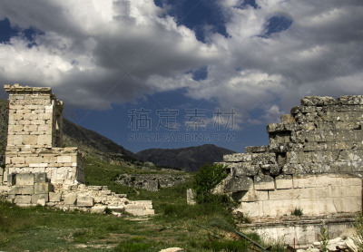 雅典卫城,垂尖圆锥帽,白加孟,高积云,纪念碑,水平画幅,无人,草原,夏天,户外