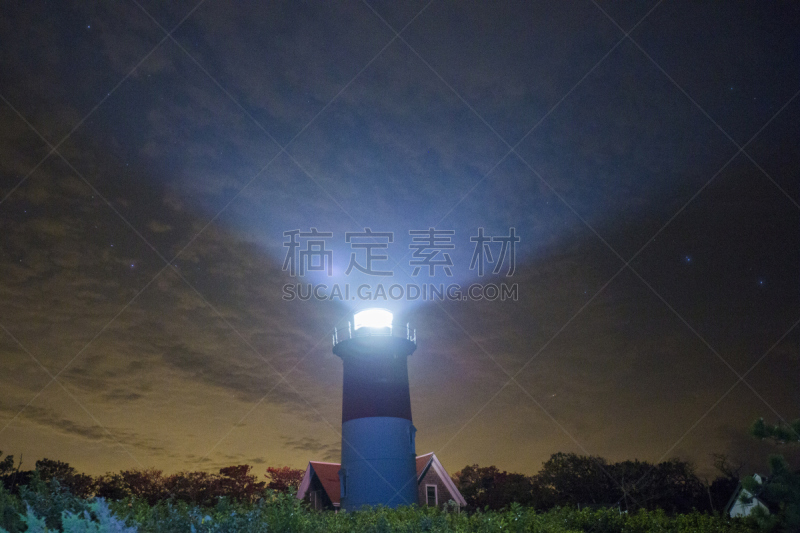 灯塔楼,天空,水平画幅,夜晚,无人,大西洋,夏天,斗篷,海洋,瑙塞特海滩