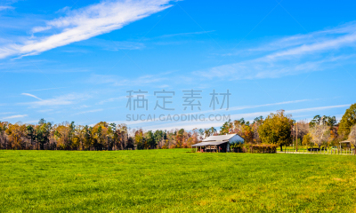 干草,农场,杜罕,北卡罗来纳,天空,水平画幅,谷仓,无人,户外,草