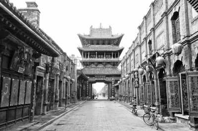 城镇,平遥,古城,纪念碑,古老的,过去,人的眼睛,白色,著名景点,陕西省