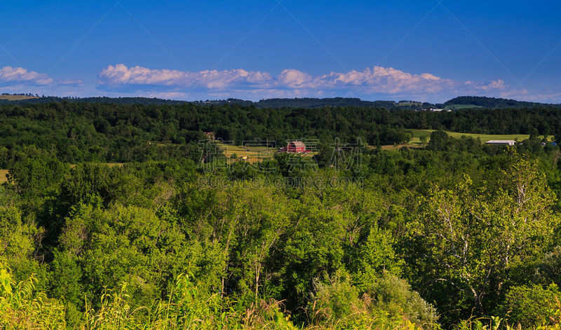 山,山谷,风景,萨拉托加,纽约,天空,美,地名,水平画幅,云