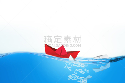 领导能力,海洋,概念,红色,纸船,胜利游行,护送队,铅,工头,水