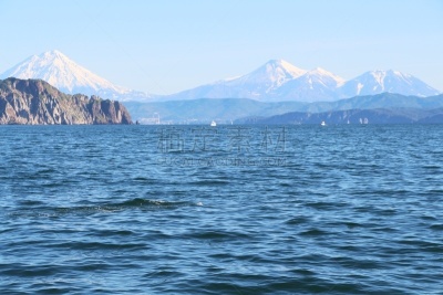海岸线,火山,堪察加半岛,在上面,科里亚克火山,旅途,雪山,全身像,户外,晴朗