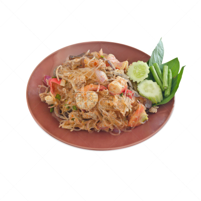 面条,绿豆,老虎菜,褐色,白色,盘子,餐具,留白,细面条,葱