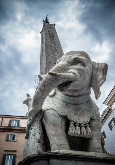 罗马,雅典娜,广场,方尖石塔,象,意大利,bernini,垂直画幅,纪念碑,古董