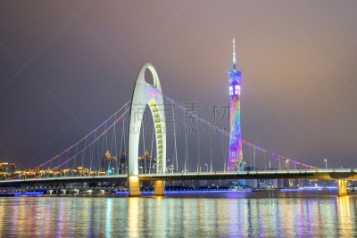 广州,2015年,水平画幅,夜晚,无人,海港,户外,滨水,都市风景,著名景点