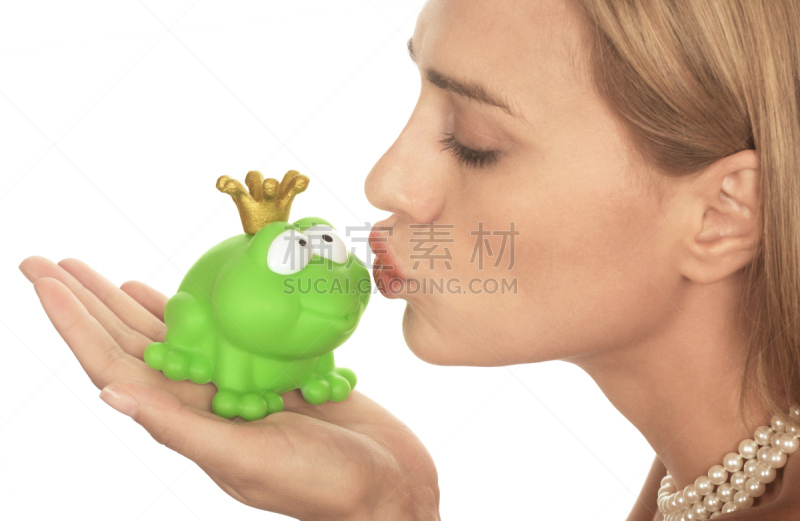 青蛙王子,尤物,自然美,背景分离,公主,青蛙,嘴唇,脖子,女人,童话故事