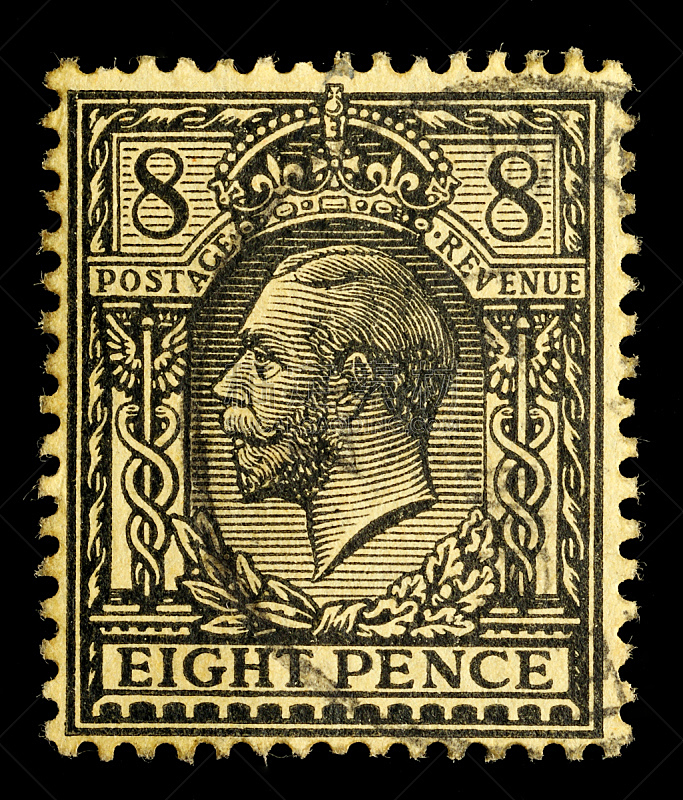 george v,乔治王时代风格,邮戳,垂直画幅,古老的,古典式,英格兰,黑色背景