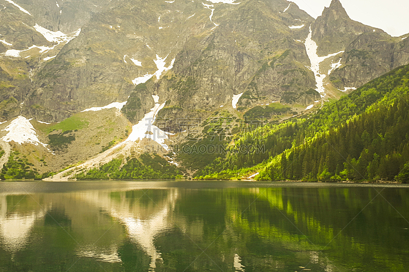 波兰,湖,山脉,风景,水,绿色,地形,自然美,反射,树