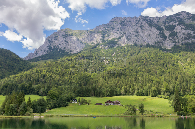 拉姆绍瑞姆骚,lake hintersee,酒店,巴伐利亚阿尔卑斯山区,水,夏天,湖,巴伐利亚,彩色图片,风景