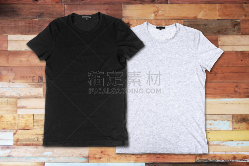 空白的,木制,t恤,平视角,正面视角,留白,灰色,水平画幅,纺织品,墙