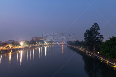 蓝色,河流,钟面,自然,水,天空,美,水平画幅,地形,夜晚