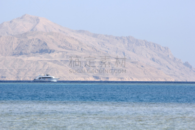 蒂朗岛,水,天空,客船,水平画幅,无人,邮轮,埃及,夏天,户外