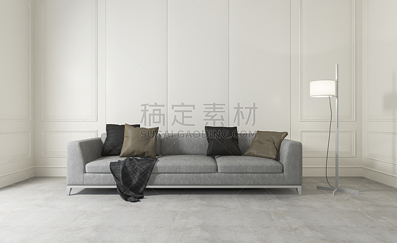 沙发,白色,舒服,绝对无尘室,三维图形,纹理效果,家庭生活,灯,家具,现代