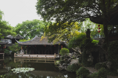 江苏省,园林,同里,传统,中式庭院,池塘,著名景点,东亚,湖,瓦