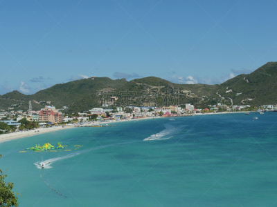 马里戈特湾,加勒比海地区,法属圣马丁,荷属圣马丁,水平画幅,无人,户外,都市风景,运动,旅游