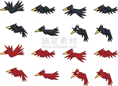 乌鸦,红色,黑色,野味,小精灵,动画片,卡通,动画,部分,休闲游戏