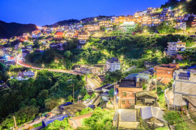 乡村,山庄,九份,茶馆,曙暮光,黄昏,户外,天空,建筑,都市风景