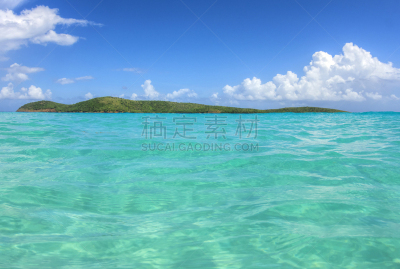 荒岛,加勒比海,鸡尾酒,库莱布拉岛,珊瑚礁,波多黎各,浅的,水,天空,水平画幅