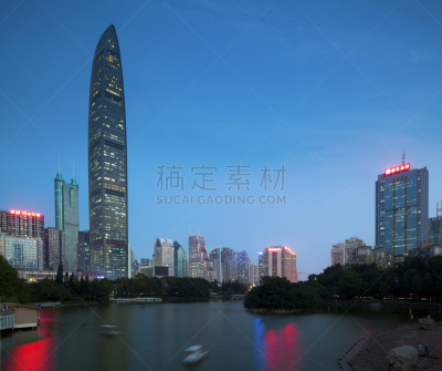金融,中心,东莞,深圳,广东省,水平画幅,夜晚,无人,曙暮光,户外